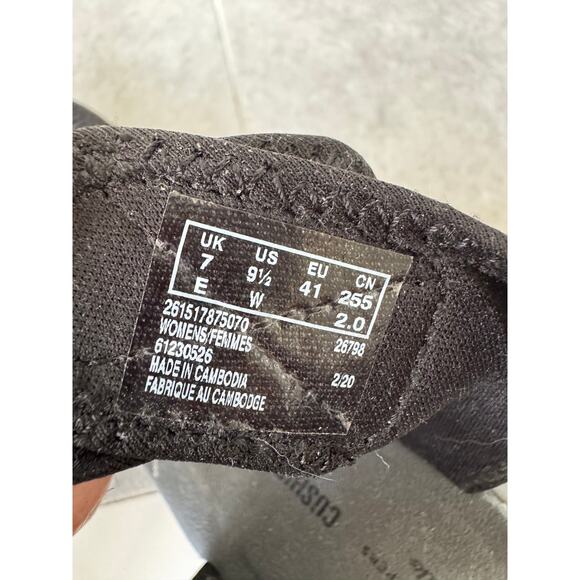 Clarks Collection Comfort Wedge Sandals Size 9.5 Black Velcro Stretch Straps - Picture 6 of 7